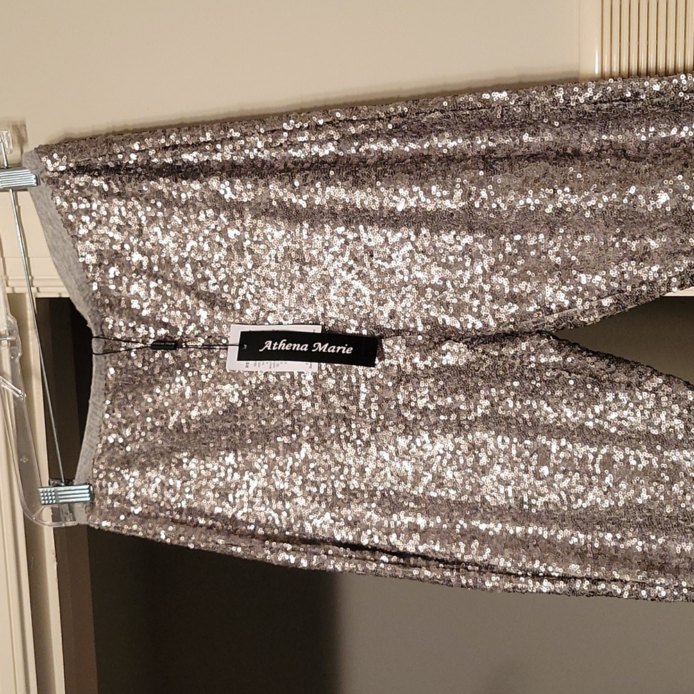 Ladies Sequin Skinny Leg Pants